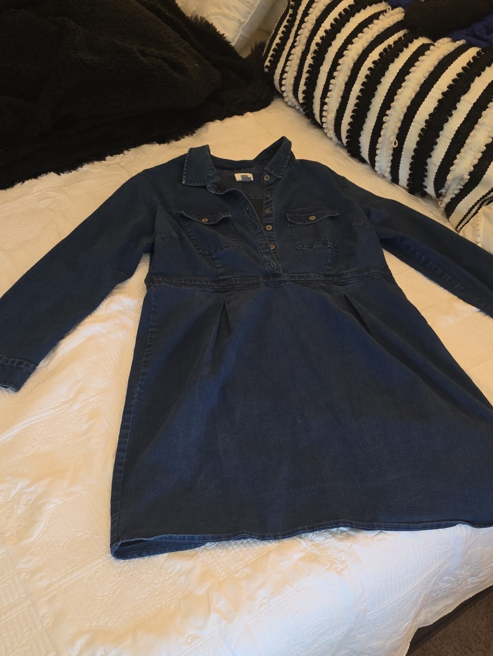 Old Navy Dark Blue Denim Shirt Dress